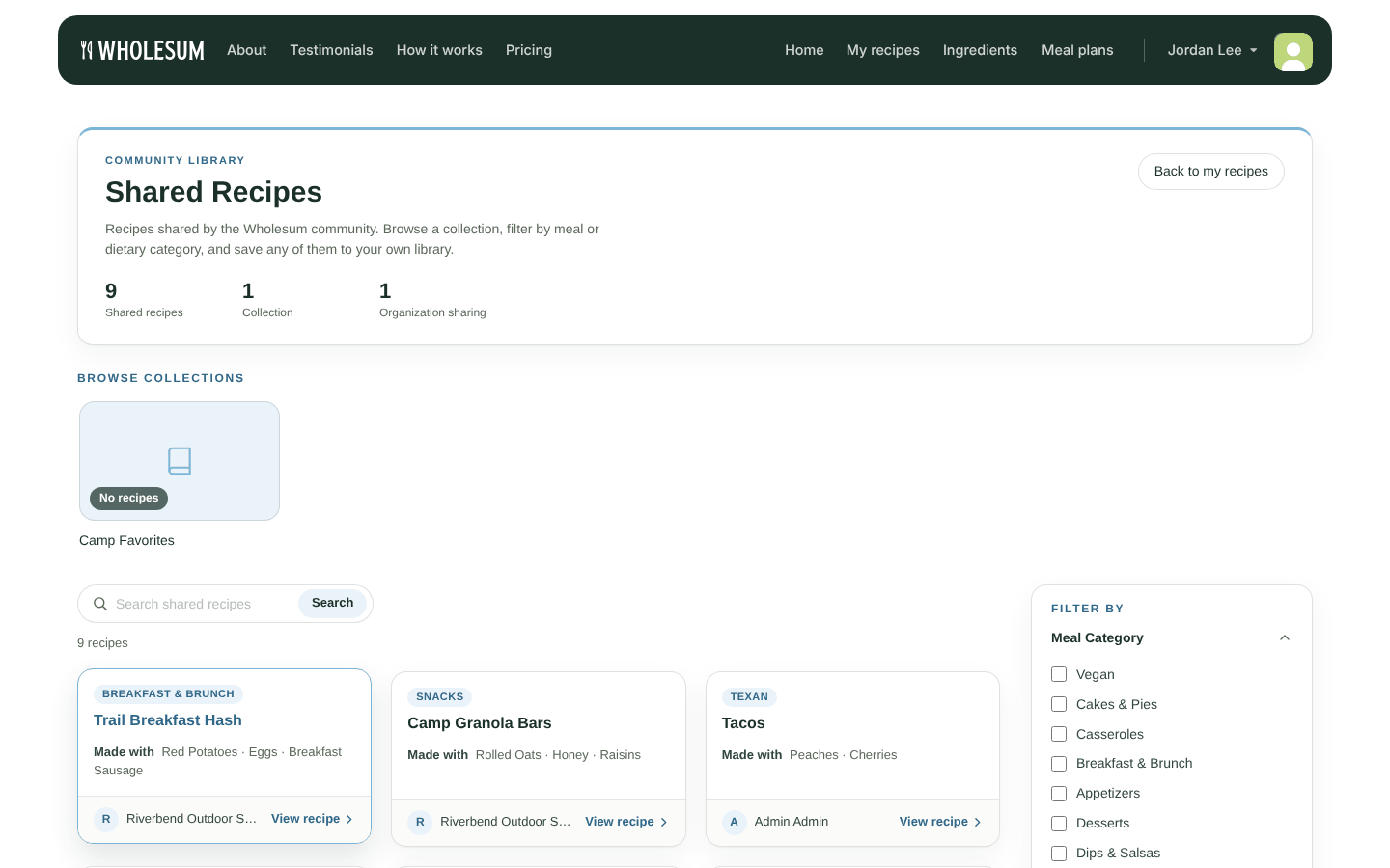 The Shared Recipes library