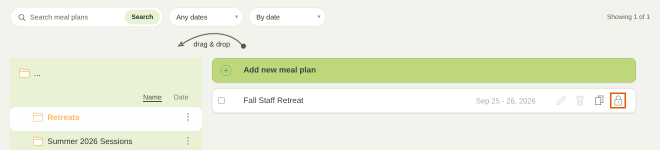 A locked meal plan