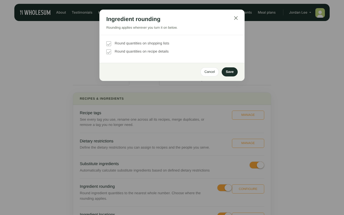 Choosing where rounding applies