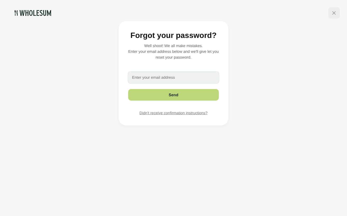 The Forgot your password page