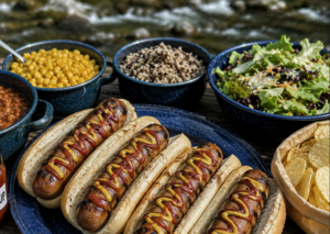 Cholla Bay Chicken Brats with Baked Beans