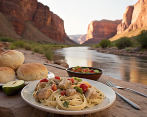 Muddy River Pasta Alfredo with Garlic Rolls