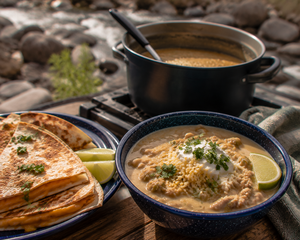 White Chili with Quesadillas