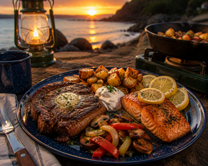 Sunset Surf 'N' Turf (Steak & Salmon) (Make Ahead)