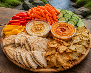Hummus, Carrots & Pita Platter