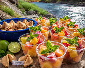 Fortune Cookie & Frozen Tropical Fruit Cups