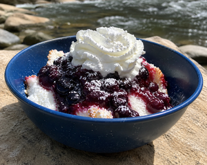 Angel Food Cake with Blueberries & Cream