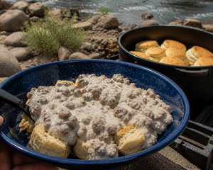 Backcountry Biscuits and Gravy (Dutch Oven)