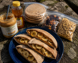 Peanut Butter and Banana Chip Pitas