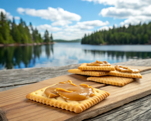Crackers with Peanut Butter and Honey