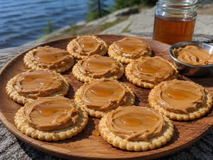 Crackers with Peanut Butter and Honey
