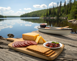Salami and Crackers Snack Plate