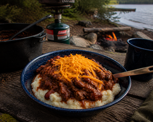 Canoe Camp Chili with Mashed Potatoes