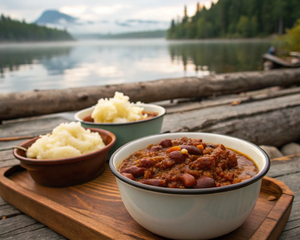 Canoe Camp Chili with Mashed Potatoes