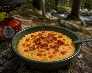 Instant Grits with Cheddar and Hot Sauce