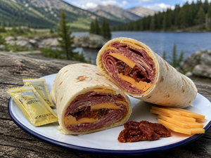 Tortilla Wrap with Salami and Cheese