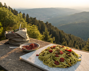 Pesto Pasta with Salami